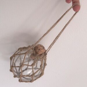 Glass Orb Vase Knotted Rope Float Potion Bottle Root Plant Cuttings